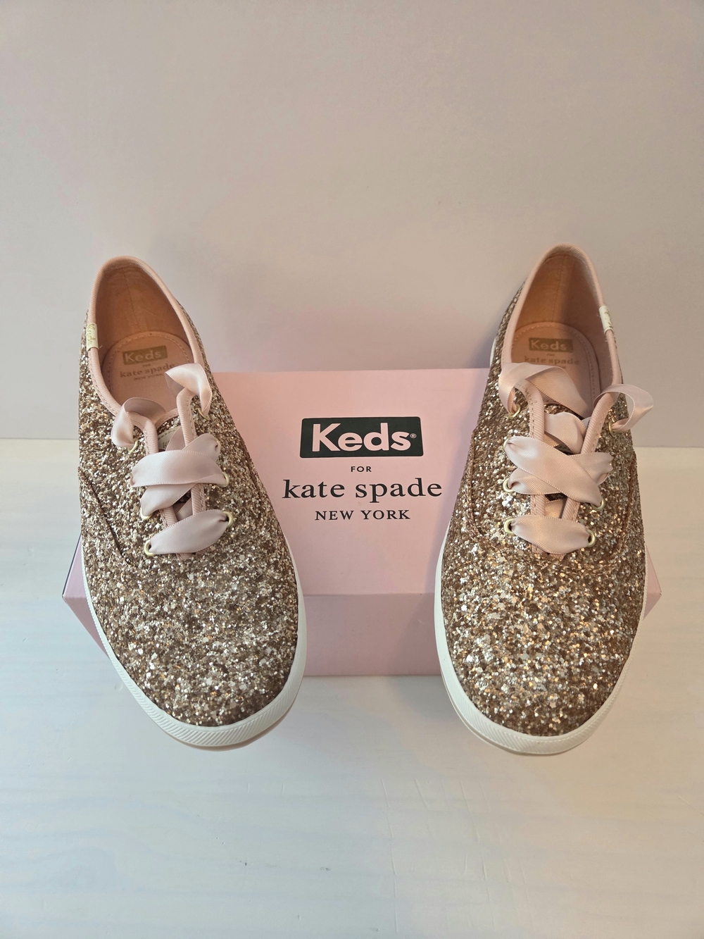 Keds X Kate Spade Rose Gold Glitter Low-Top Sneakers